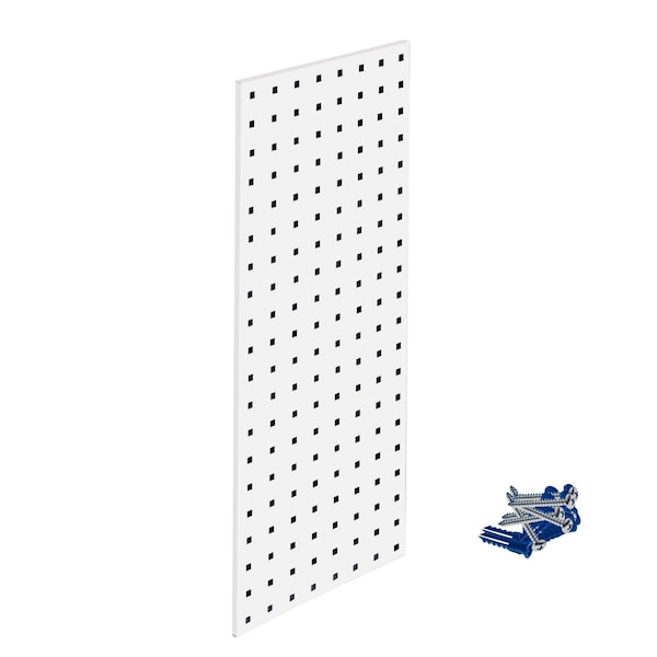 Triton Products (1) 30 In. W x 12 In. H White Epoxy 18-Gauge Steel Square Hole Pegboard Strip LBS-3W - main